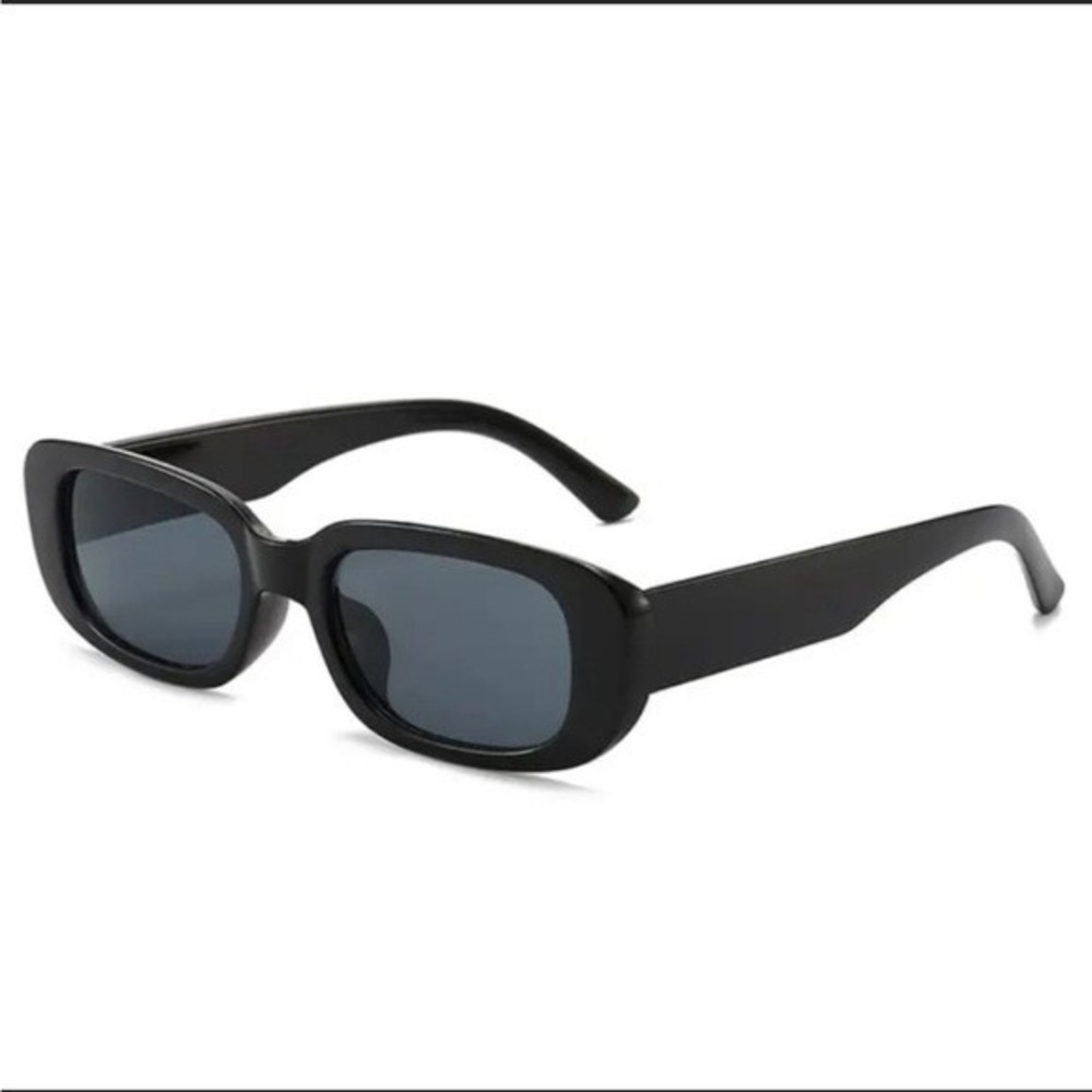 Black Rectangular Sunglasses Unisex Vintage 90s